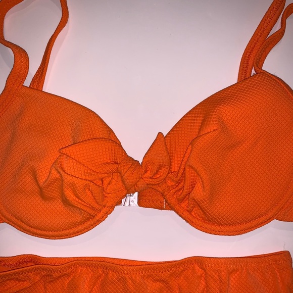 NWT 90s Vintage Orange Bow Underwire Bikini Set - Picture 2 of 9
